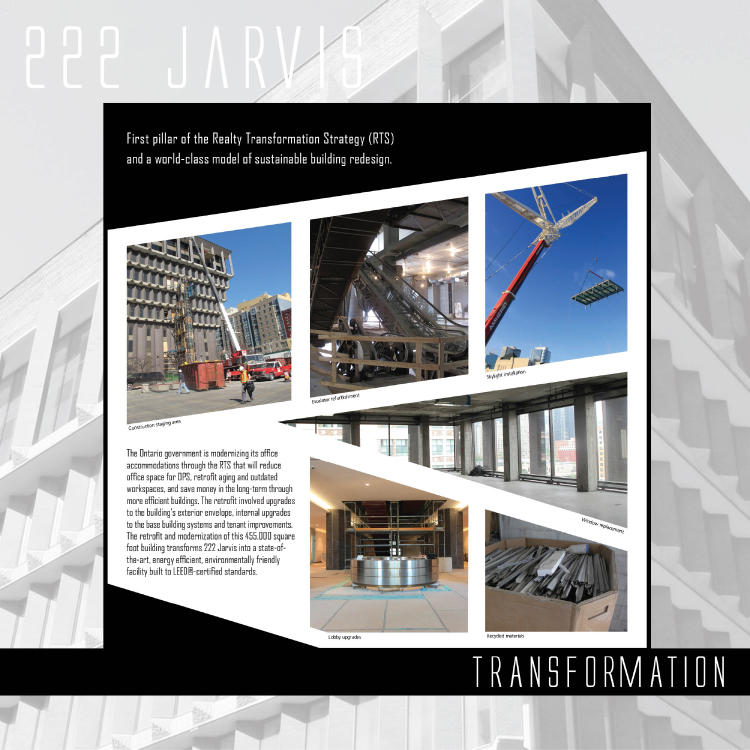 Poster showing 222 Jarvis and its transformation
